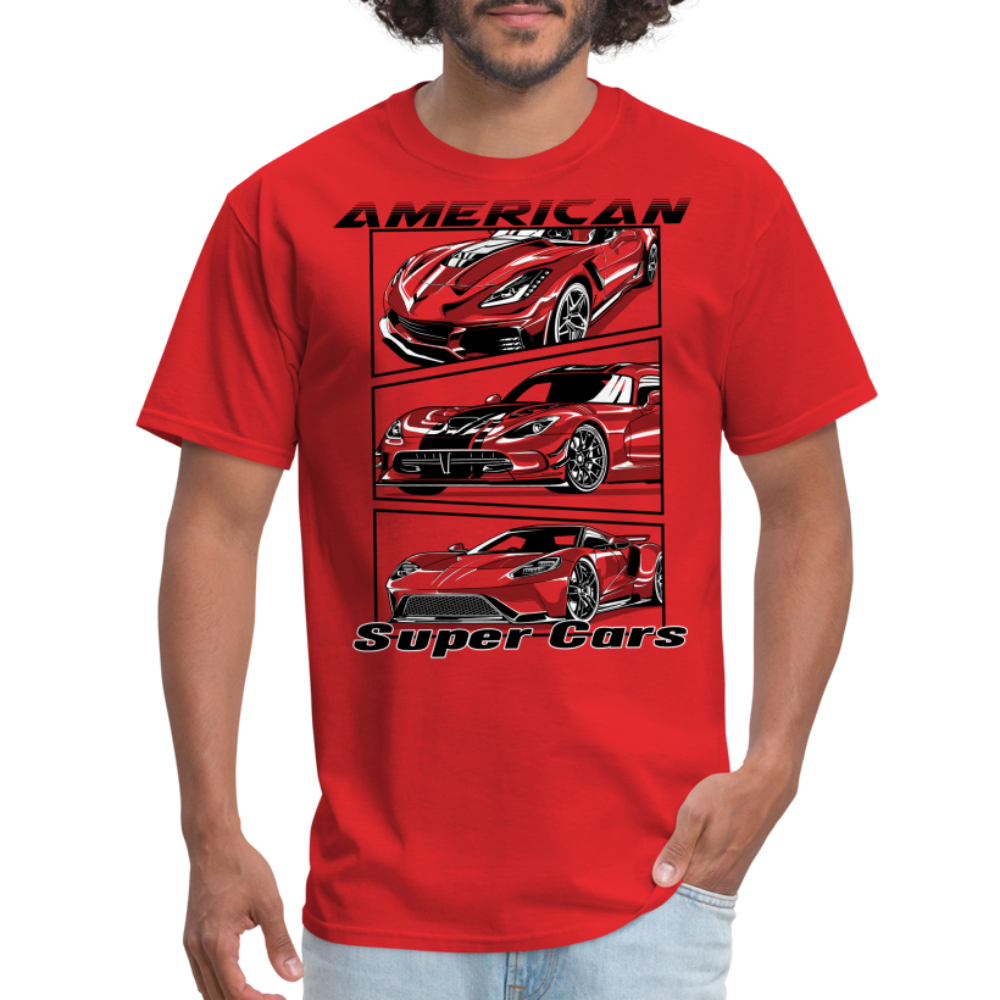 American Super Cars Graphic Tee - red