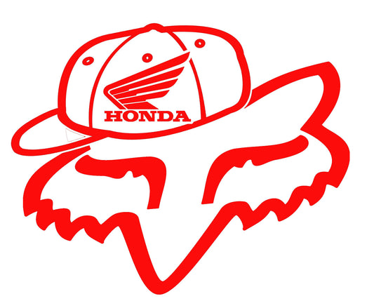 Honda Fox Racing Head With Hat Decal