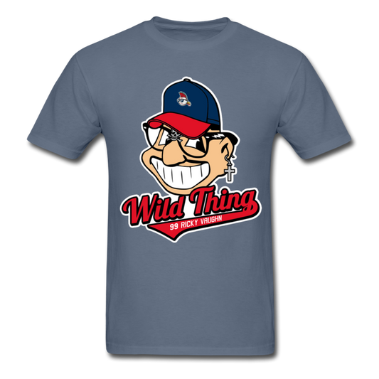 Classic Major League Graphic Tee: Wild Thing, Jobu, Indians, Cleveland - denim