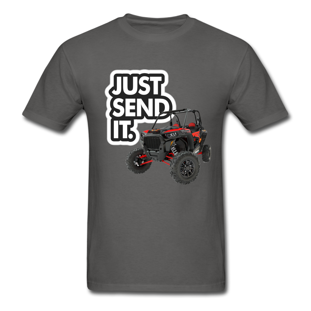 Just Send It SxS Custom Graphic Tee; RZR, Talon, KRX, Can-am, - charcoal
