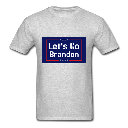 Lets Go Brandon Graphic Tee; Trump, Biden, President - heather gray
