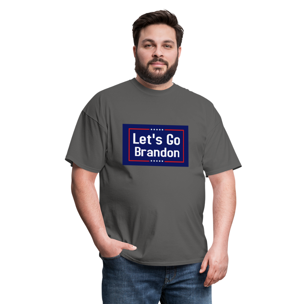 Lets Go Brandon Graphic Tee; Trump, Biden, President - charcoal