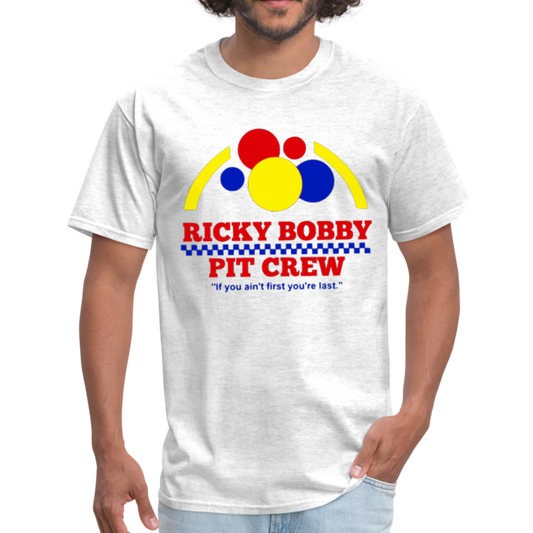 Ricky Bobby Pit Crew Graphic Tee All Sizes - light heather gray
