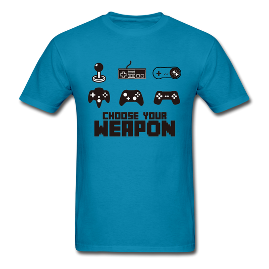Gaming Choose Your Weapon Graphic Tee; PS4 XBox NES - turquoise