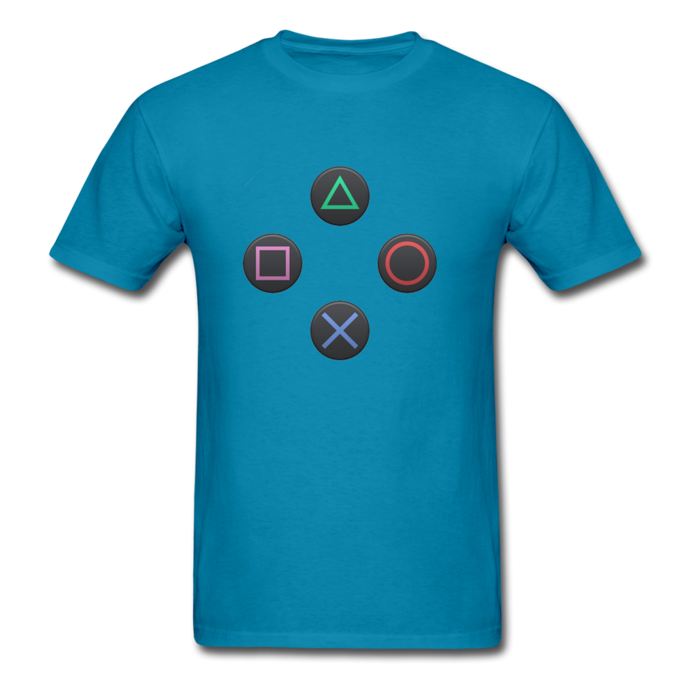 Gaming Ps4 Button Custom Graphic Tee; Xbox, Nintendo, Pc - turquoise