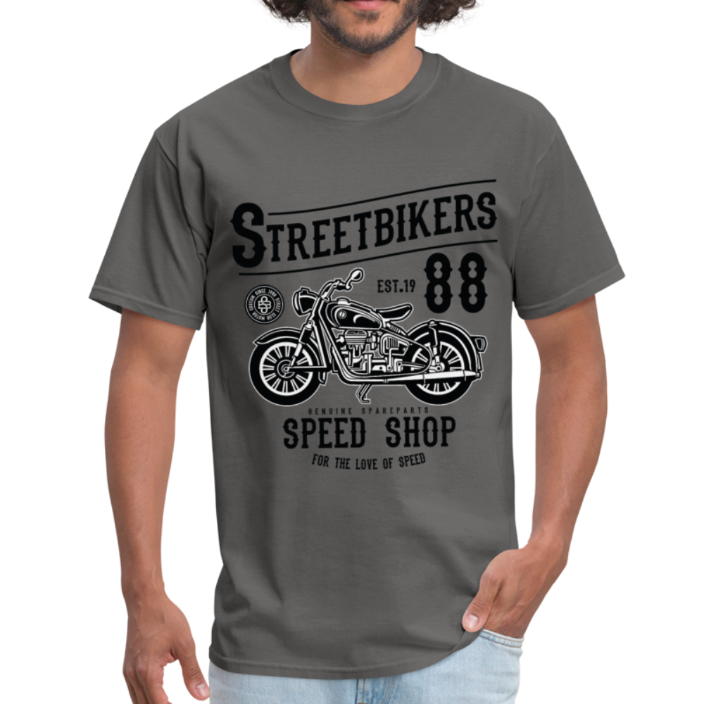 Custom Street Bikers Graphic Tee; Cafe Racer, Speed Shop - charcoal