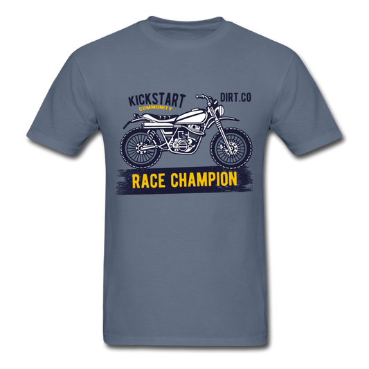 Vintage MX Dirt Bike Graphic Tee; Dirt Co., Super Cross - denim