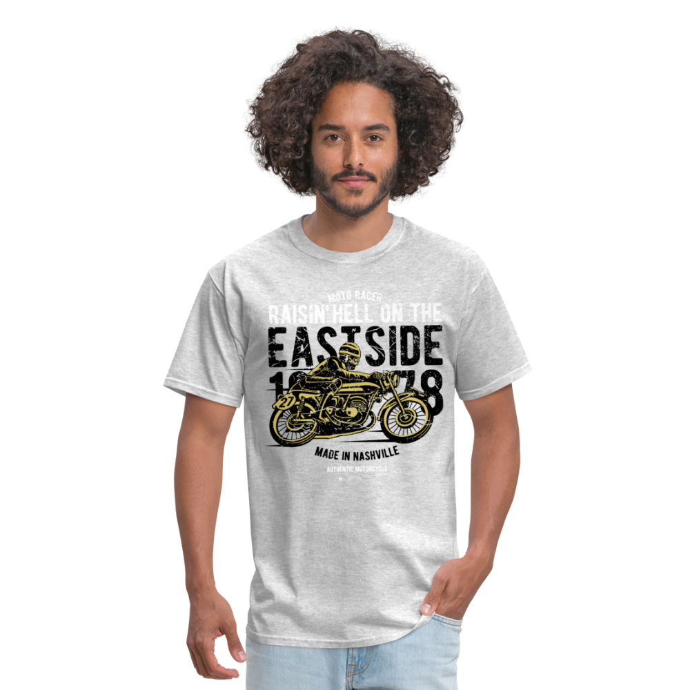 Classic Vintage Motorcycle Graphic Tee; Cafe Racer - heather gray