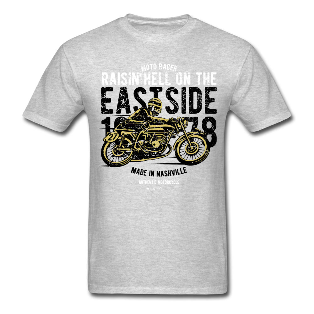 Classic Vintage Motorcycle Graphic Tee; Cafe Racer - heather gray