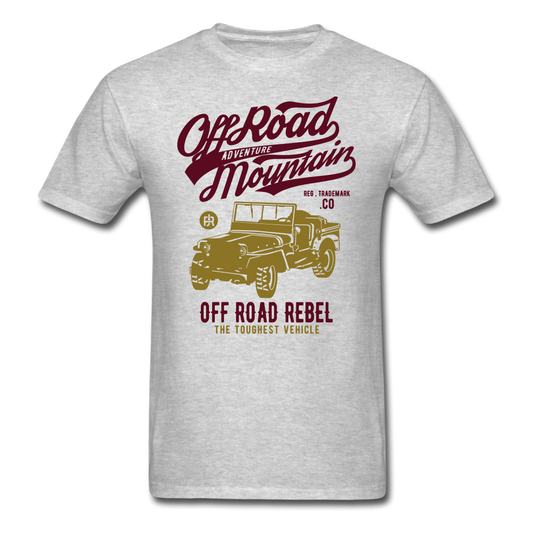 Classic Vintage Jeep Off Road Graphic Tee - heather gray