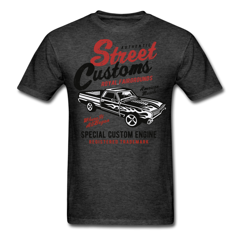 Custom Street Customs Automotive Graphic Tee; hot rod - heather black