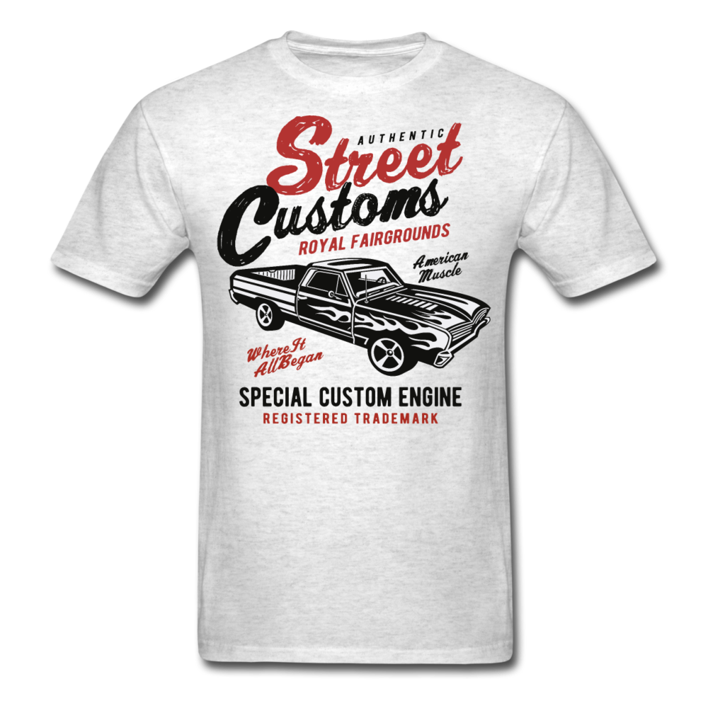 Custom Street Customs Automotive Graphic Tee; hot rod - light heather gray