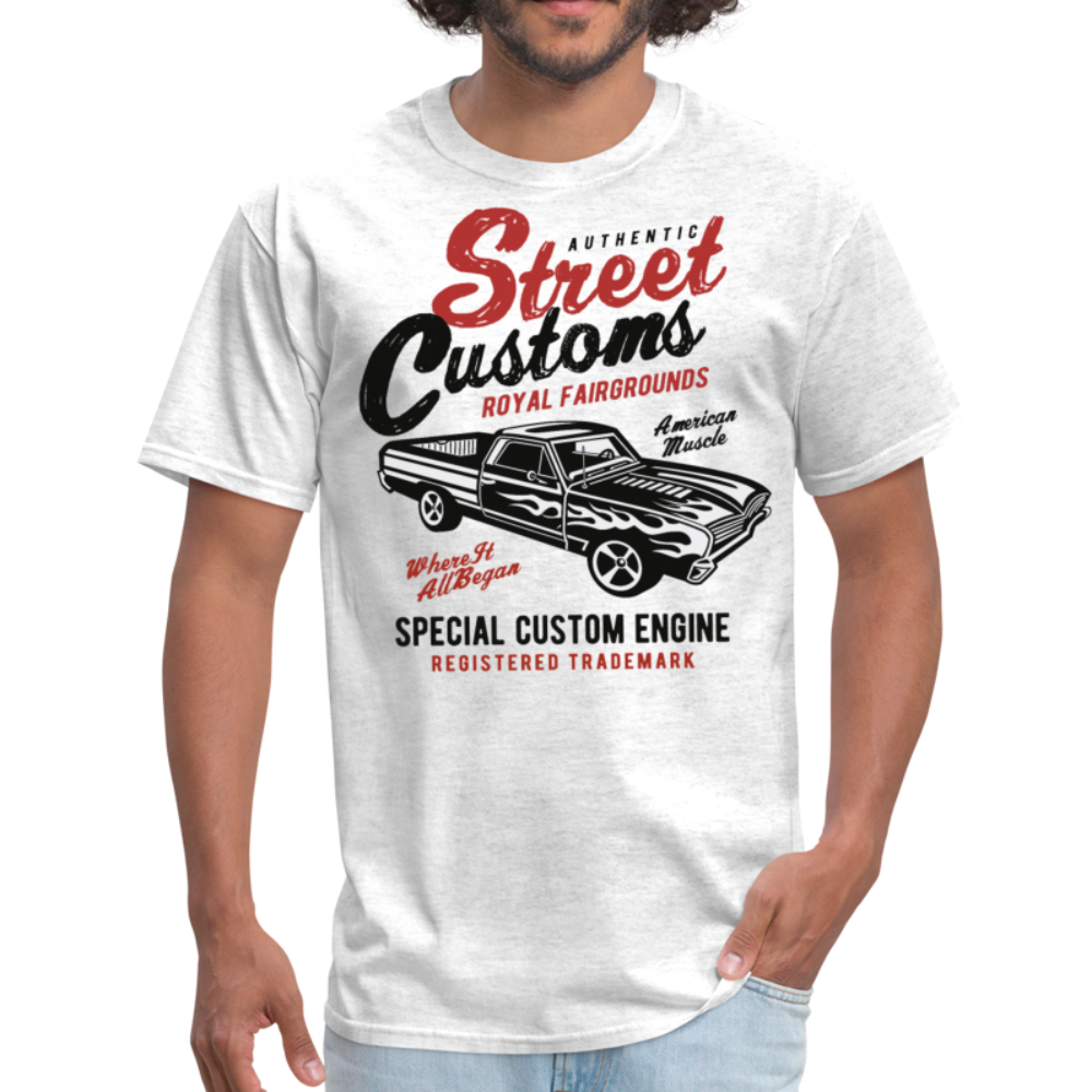Custom Street Customs Automotive Graphic Tee; hot rod - light heather gray