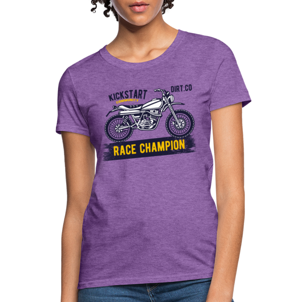 Women's Custom Vintage Mx Racing Graphic T-Shirt; Supercross Fox Racing - purple heather