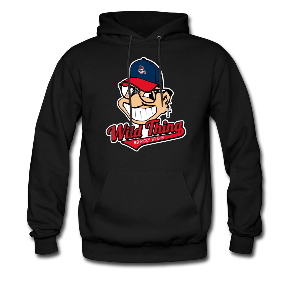 Men's Classic Major League Graphic Hoodie Wild Thing, Rick Vaughn , Indians, Cleveland - black