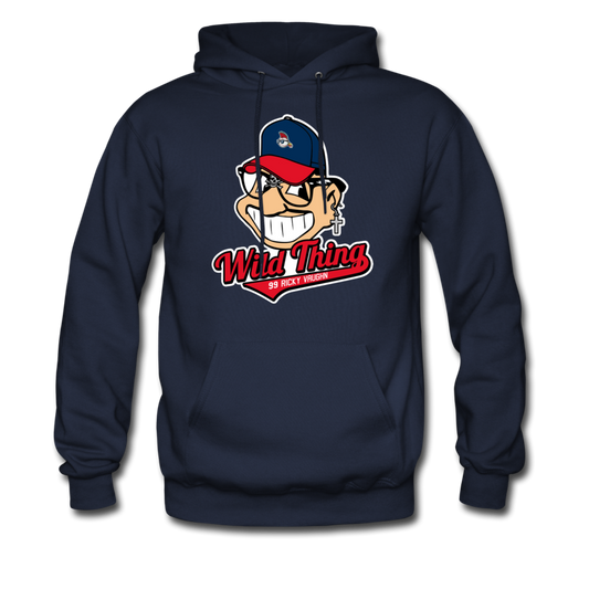 Men's Classic Major League Graphic Hoodie Wild Thing, Rick Vaughn , Indians, Cleveland - navy