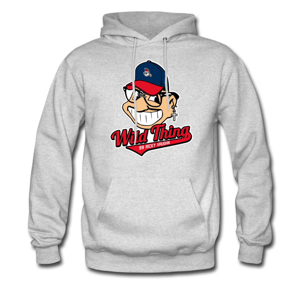 Men's Classic Major League Graphic Hoodie Wild Thing, Rick Vaughn , Indians, Cleveland - ash