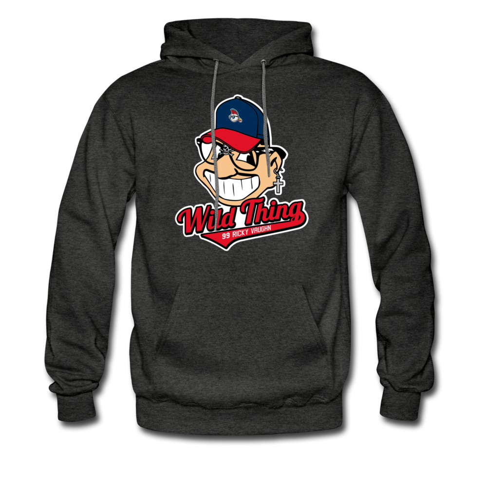 Men's Classic Major League Graphic Hoodie Wild Thing, Rick Vaughn , Indians, Cleveland - charcoal grey