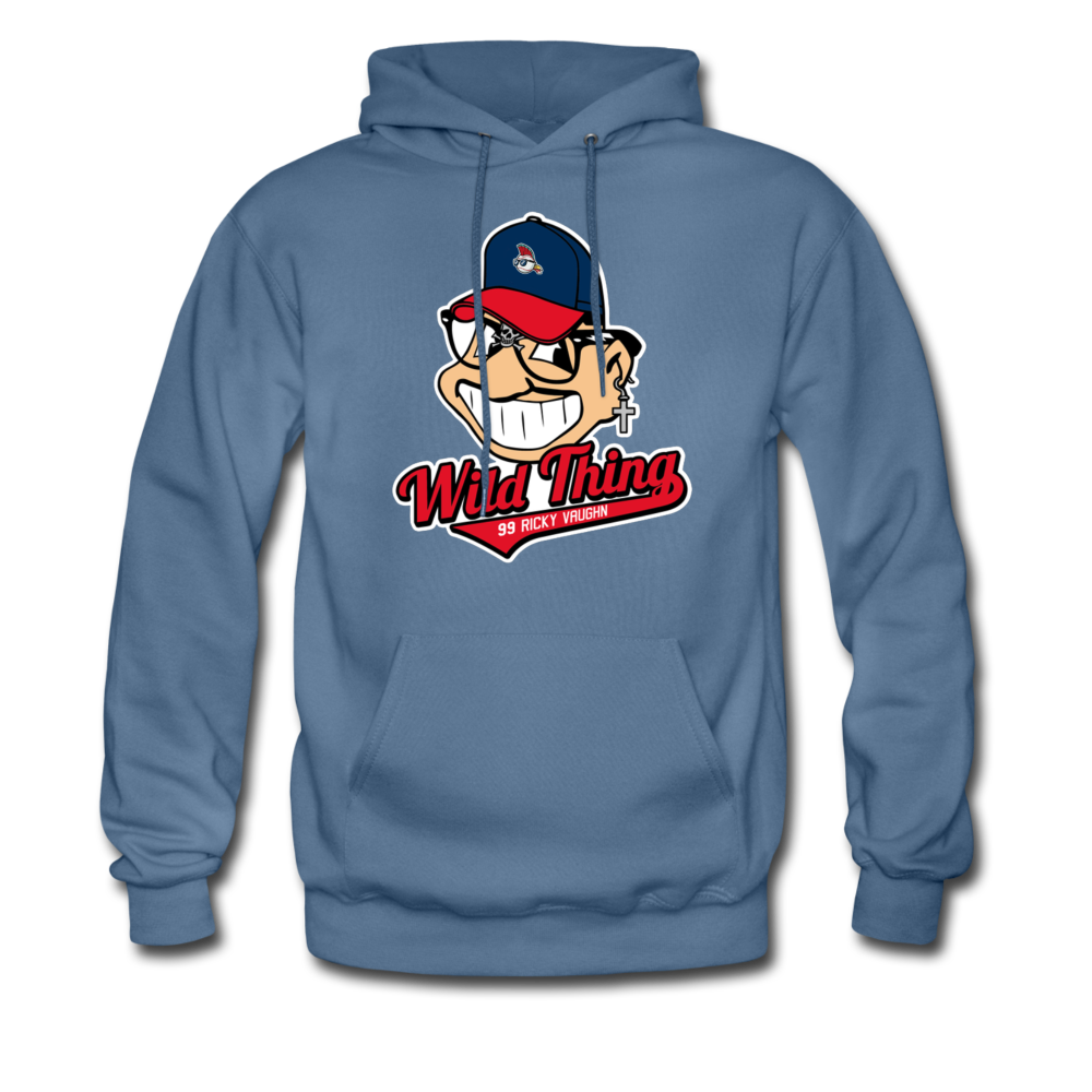 Men's Classic Major League Graphic Hoodie Wild Thing, Rick Vaughn , Indians, Cleveland - denim blue