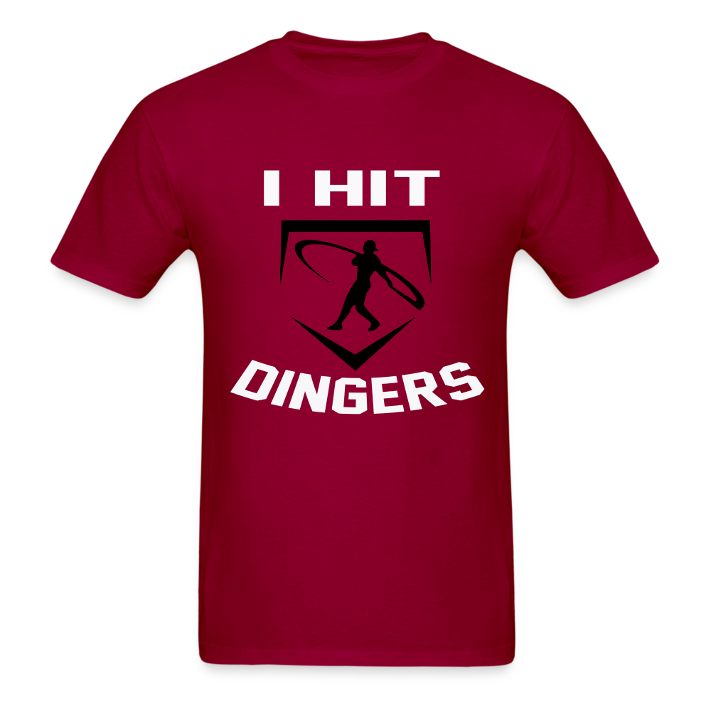 Swingman Baseball I Hit Dingers Graphic Tee - dark red