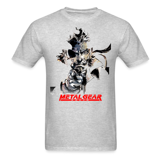 Metal Gear Solid T-Shirt; Solid Snake, Playstation, Gaming, MSG - heather gray