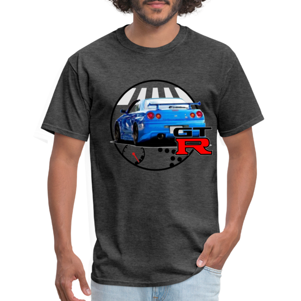 Custom Nissan GTR R34 Skyline Graphic Tee - heather black