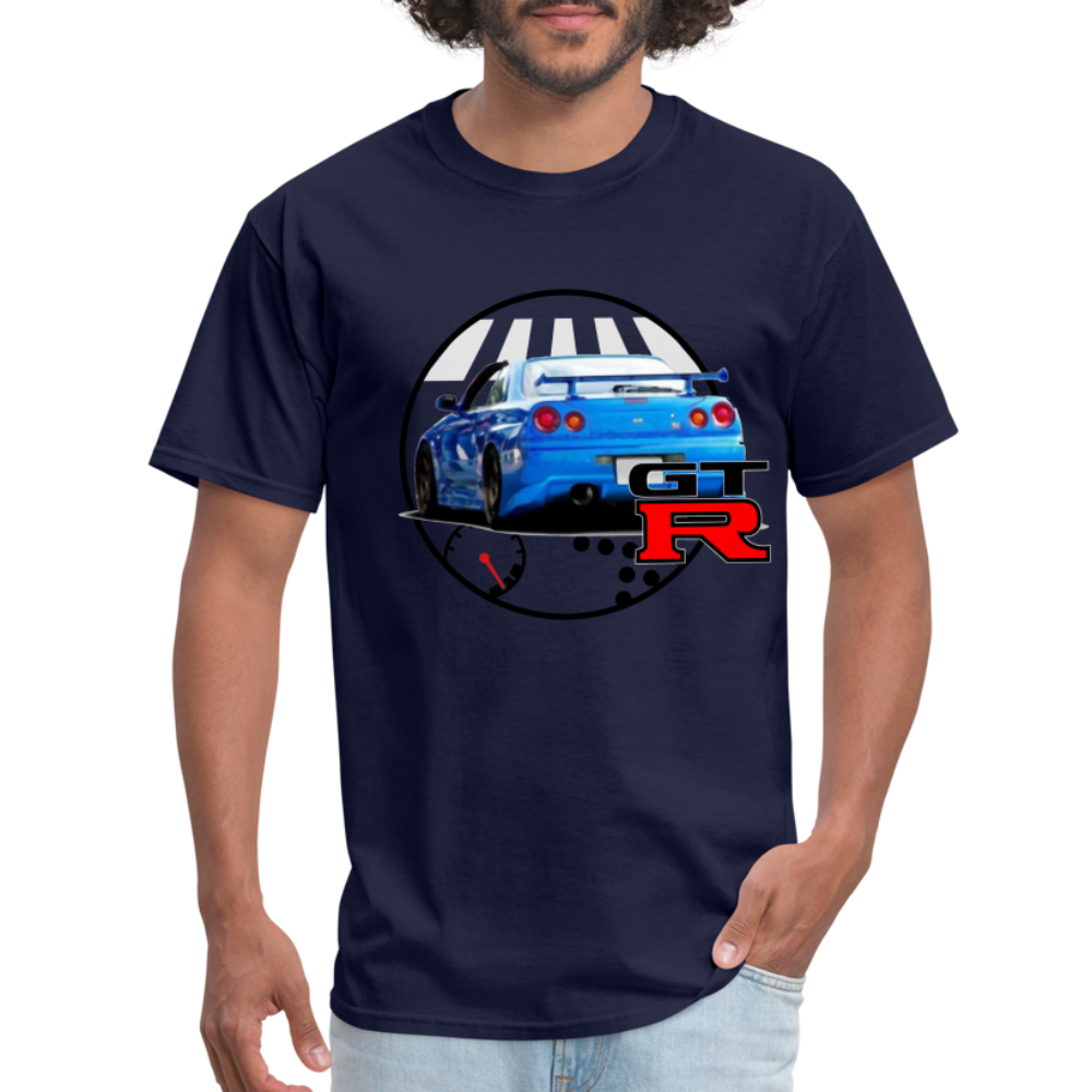 Custom Nissan GTR R34 Skyline Graphic Tee - navy