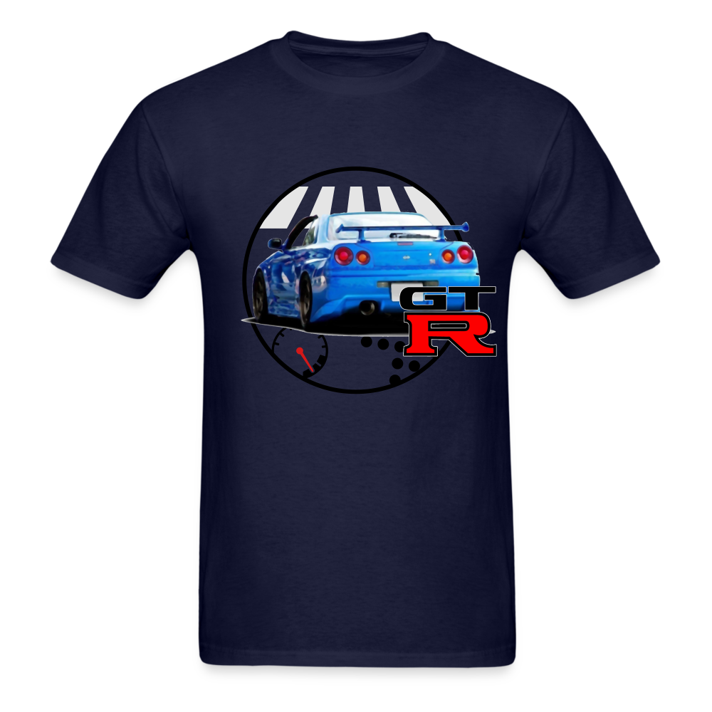 Custom Nissan GTR R34 Skyline Graphic Tee - navy