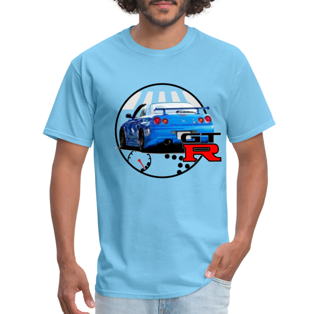 Custom Nissan GTR R34 Skyline Graphic Tee - aquatic blue