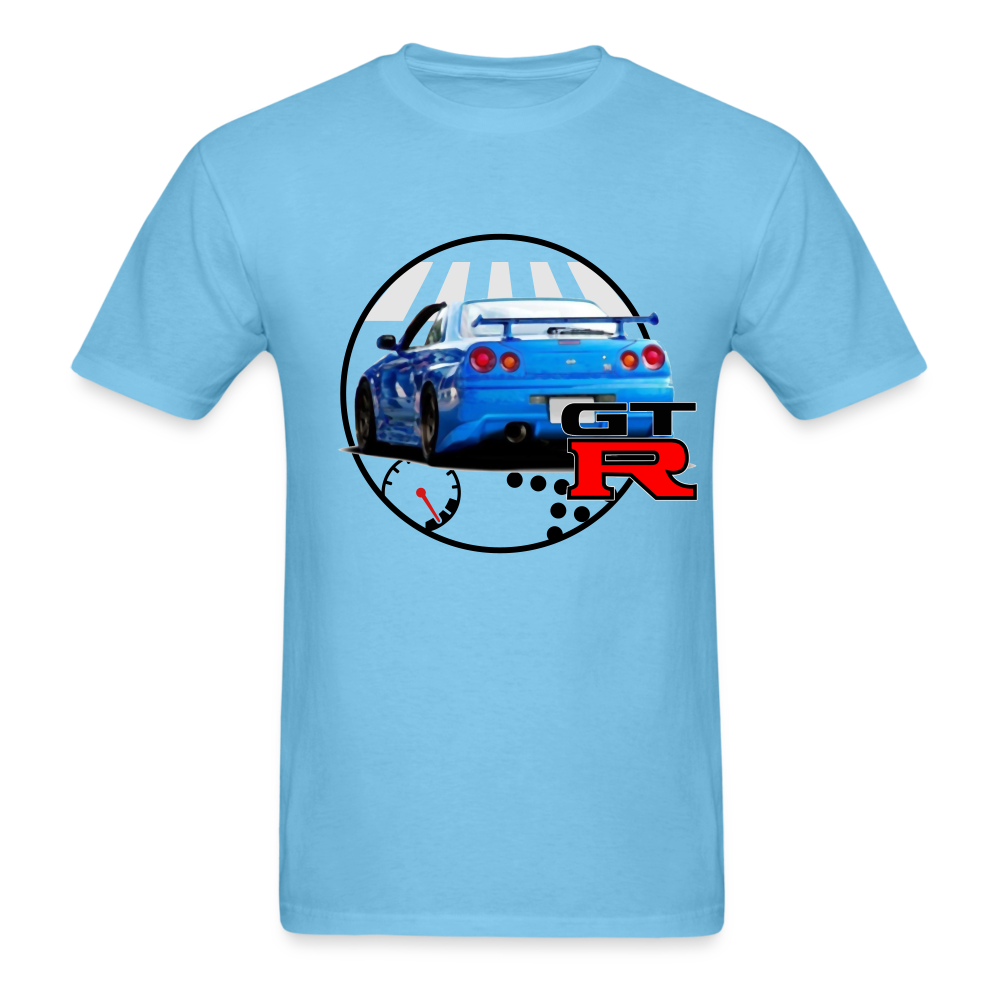Custom Nissan GTR R34 Skyline Graphic Tee - aquatic blue