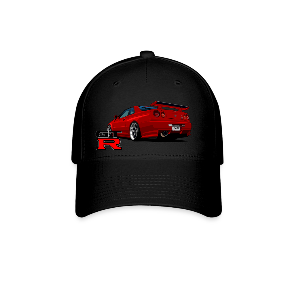 Custom Nissan GTR R34 Skyline Flex Fit Baseball Cap - black