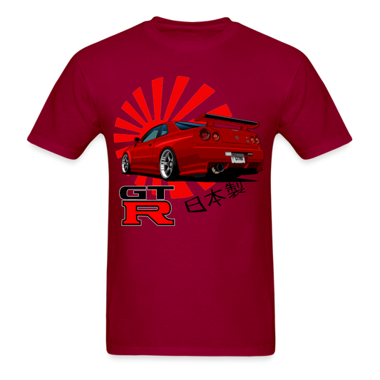 Custom JDM Tuner Nissan GTR R34 Skyline Graphic Tee - dark red