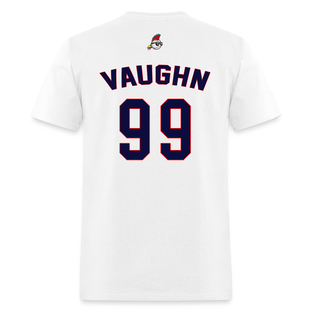 Classic Major League Mens Graphic Jersey Tee: Wild Thing, Jobu, Indians, Cleveland - white