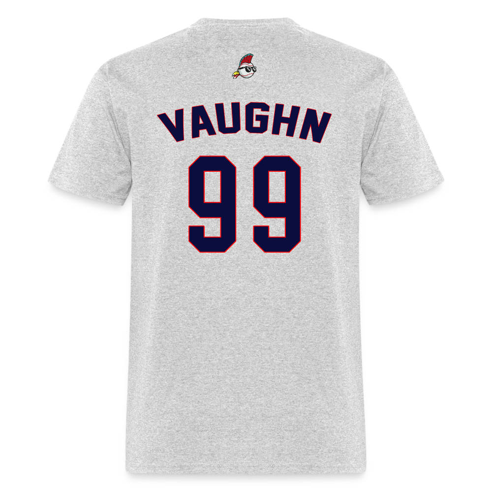 Classic Major League Mens Graphic Jersey Tee: Wild Thing, Jobu, Indians, Cleveland - heather gray