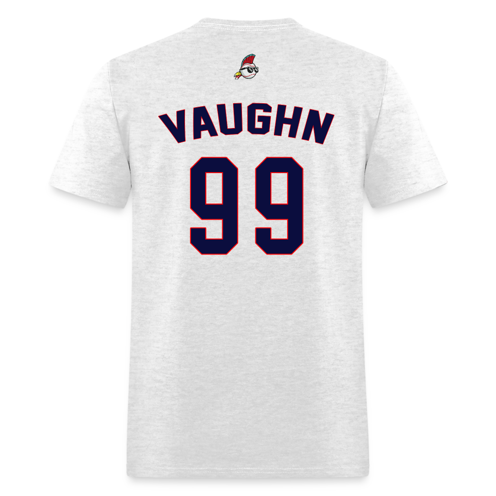 Classic Major League Mens Graphic Jersey Tee: Wild Thing, Jobu, Indians, Cleveland - light heather gray