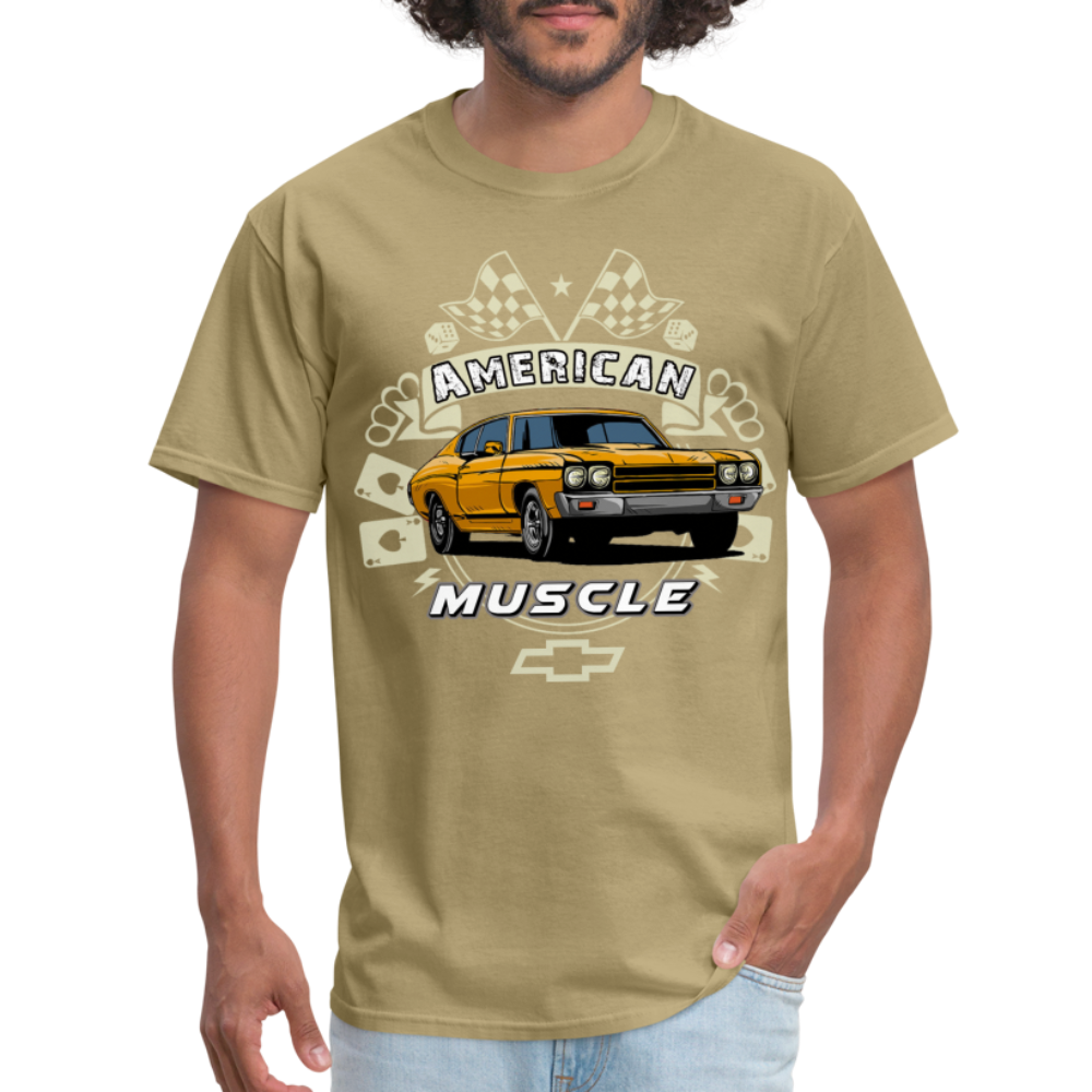 Chevy Muscle Chevelle Graphic Tee - khaki