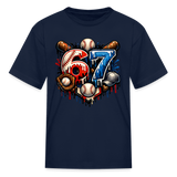 The "67" Baseball Kids' Graphic T-Shirt - navy