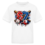 The "67" Baseball Kids' Graphic T-Shirt - white