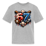 The "67" Baseball Kids' Graphic T-Shirt - heather gray
