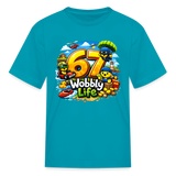 Wobbly Life "67" Kids' Graphic Gaming T-Shirt - turquoise