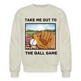 Baseball Take Me Out To The Ball Game Crewneck Graphic Sweatshirt - Sand
