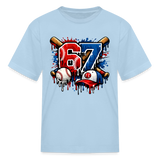 The "67" Baseball Kids' Graphic T-Shirt - powder blue