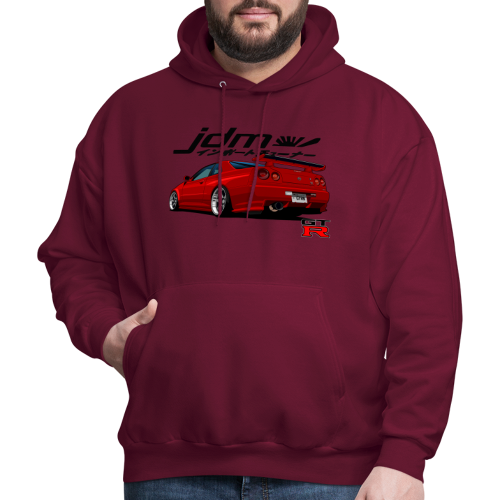 JDM GTR R34 Hoodie - burgundy