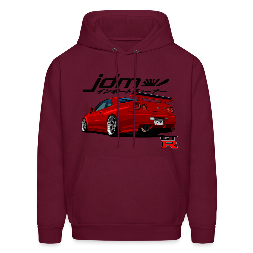 JDM GTR R34 Hoodie - burgundy