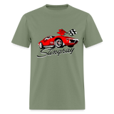 Custom Mens Stingray Corvette Tee - military green