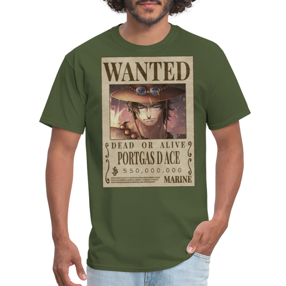 Wanted Fire Fist Ace Graphic Tee - military green