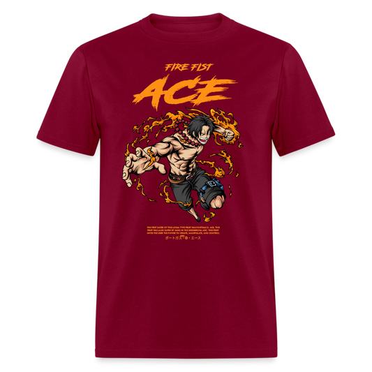 Fire Fist Ace Graphic Tee - burgundy