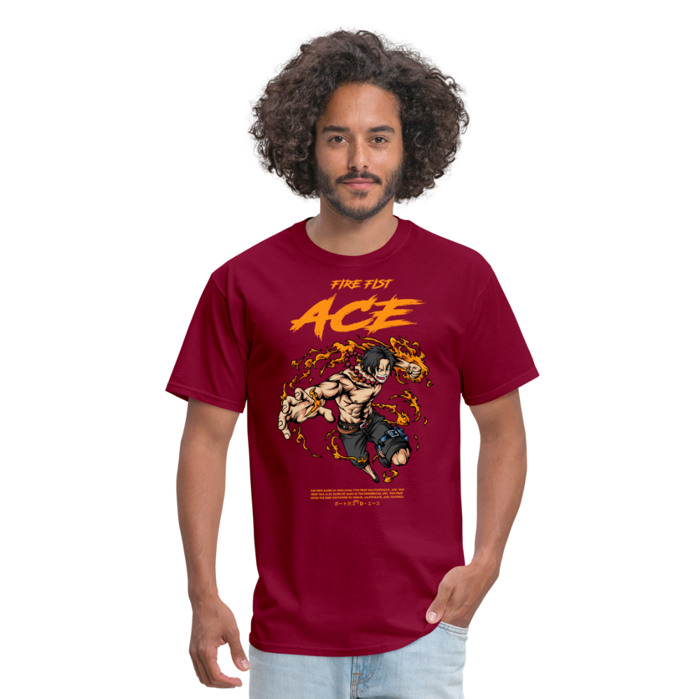 Fire Fist Ace Graphic Tee - burgundy