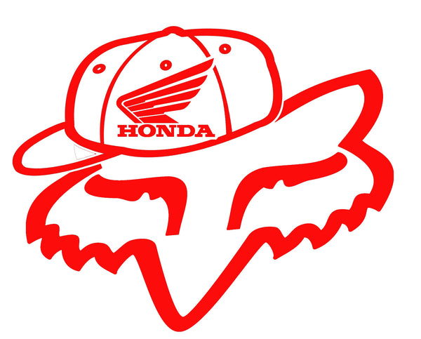 Honda Fox Racing Head With Hat Decal – The ATV Family