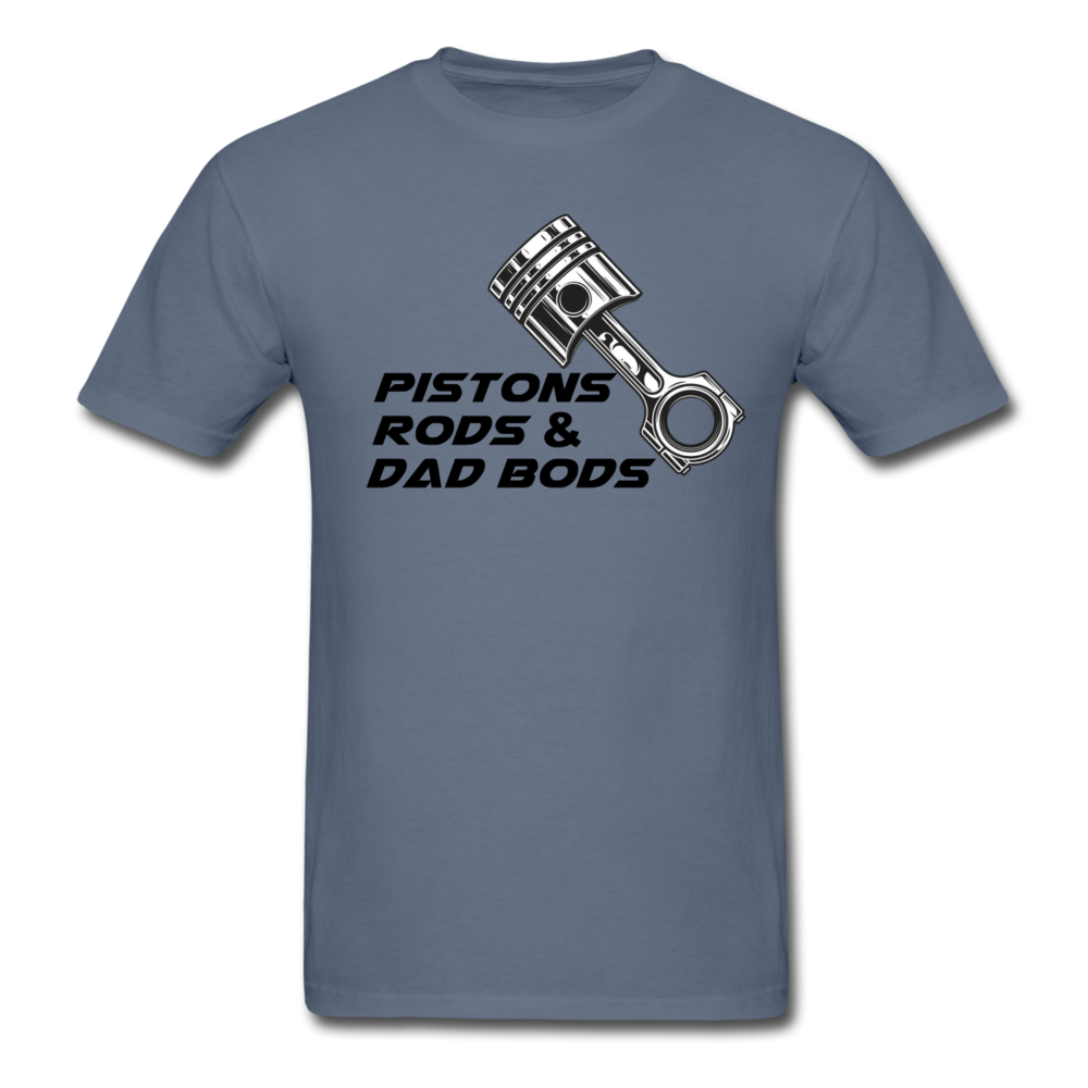 Custom Automotive Pistons, Rods, Dad Bods Graphic Tee - denim